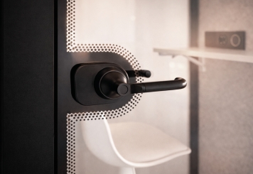 Bureau Cabine téléphonique /  cabine acoustique LIA100 pour 1 personnes, Noir, 870 mm x 866 mm surface de la pièce 