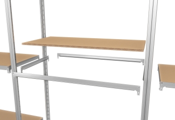 2 m Fachbodenregal FB200 / 50 cm tief / 2 m hoch / 5 Ebenen / Auflage Holz / Fachlast 200 kg 