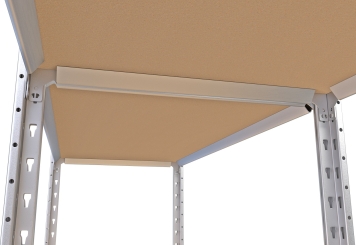 2 m Fachbodenregal FB200 / 30 cm tief / 2 m hoch / 3 Ebenen / Auflage Holz / Fachlast 200 kg 