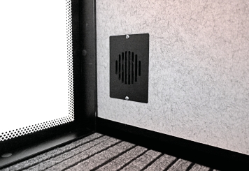 Bureau Cabine téléphonique / cabine acoustique LIA100 avec film dépoli pour 1 personne, Noir, 870 mm x 866 mm surface 