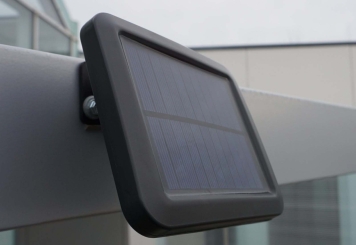 Small smoking shelter US1600/3, 1.600 mm x 1.200 mm x 2.400 mm, including solar lamp with motion detector 